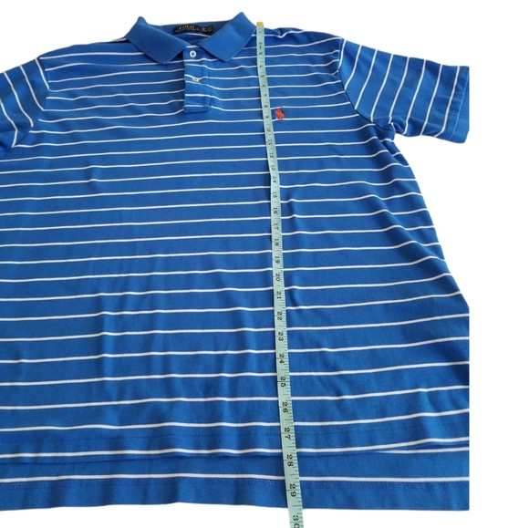Polo Ralph Lauren Polo Shirt Blue White Stripes Size 1XB 1G Big Grand 100%cotton - Picture 4 of 8